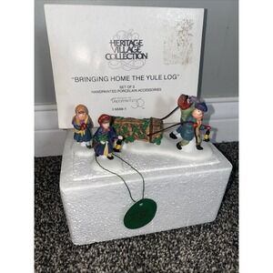 Dept. 56  Dickens Village Bringing Home The Yule Log 55581 In Box Retired